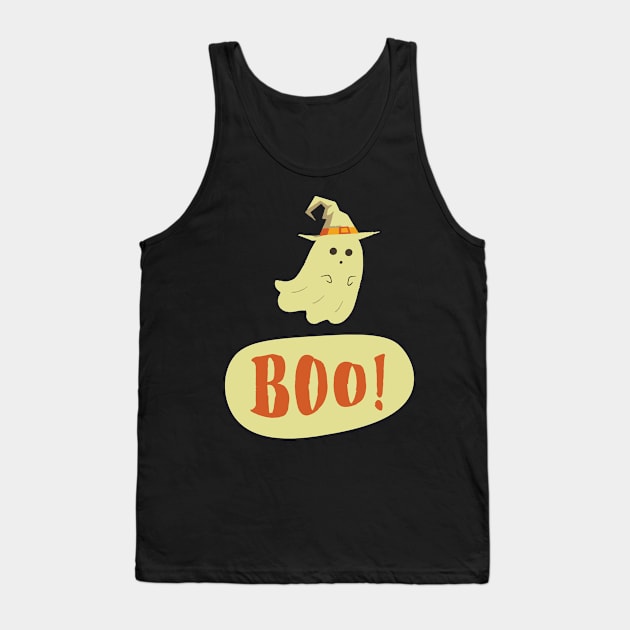 Witchy Ghost - BOO Tank Top by code96